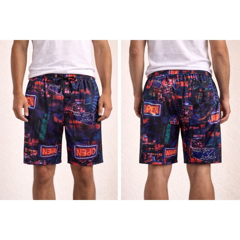 Drill Clothing Co Fresh Prince Bel-Air Neon Open Print Shorts Large - New